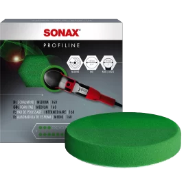 SONAX vidutinio kietumo žalias poliravimo padas 160mm